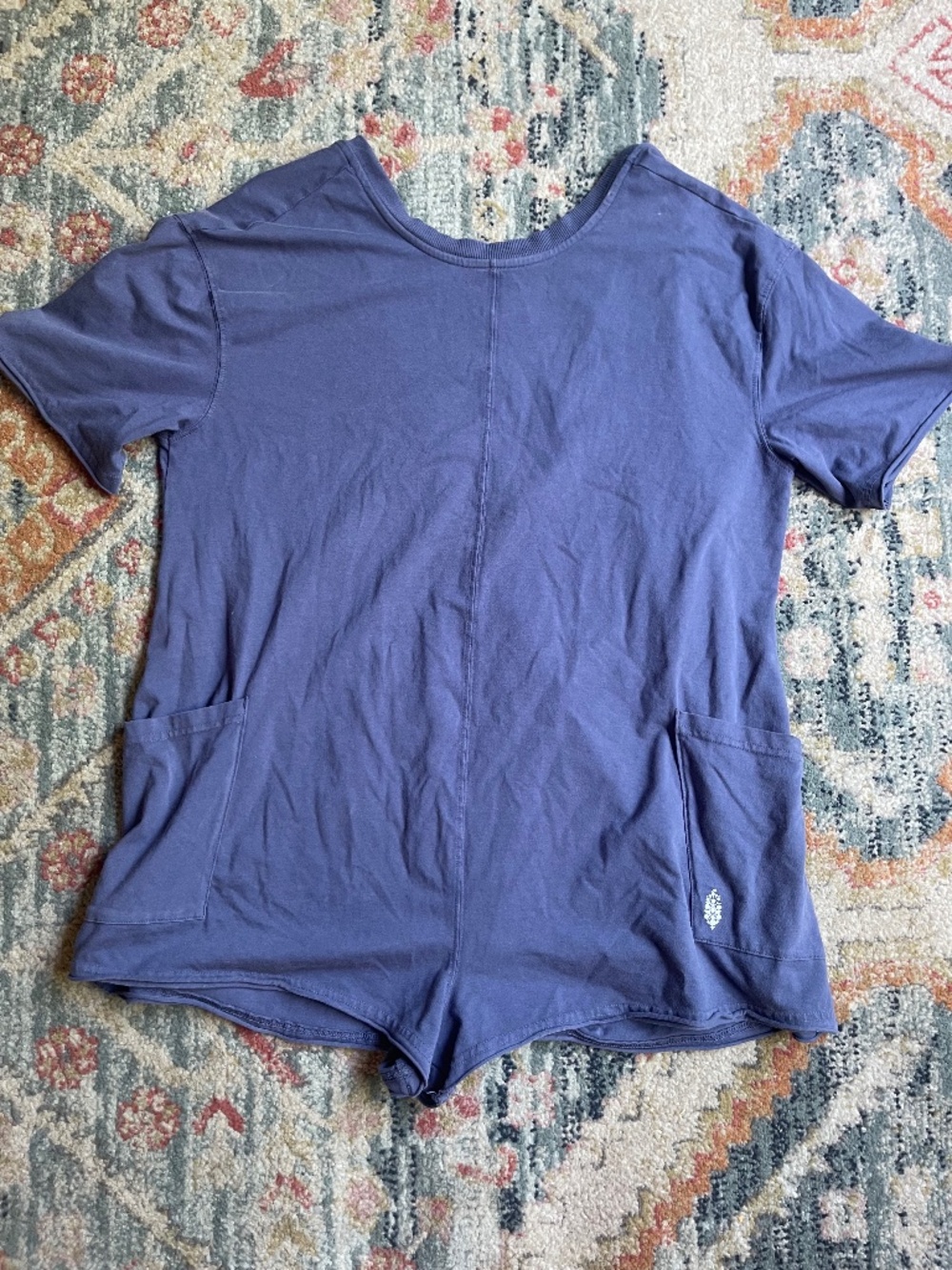 FP Movement by Free People Hot Shot Tee Romper in Blue Indigo ~ Size: small